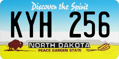 ND license plate KYH256