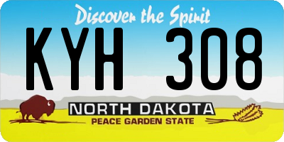 ND license plate KYH308