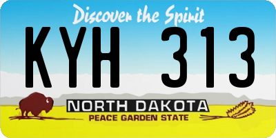 ND license plate KYH313