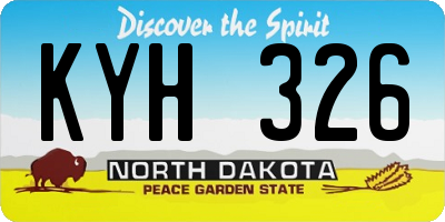 ND license plate KYH326