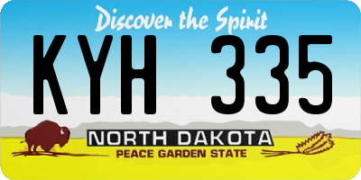 ND license plate KYH335
