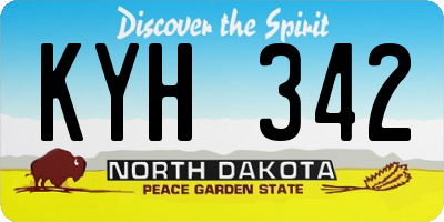 ND license plate KYH342