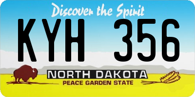 ND license plate KYH356