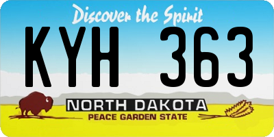 ND license plate KYH363