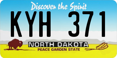 ND license plate KYH371