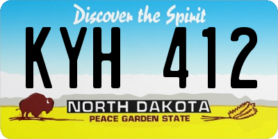 ND license plate KYH412