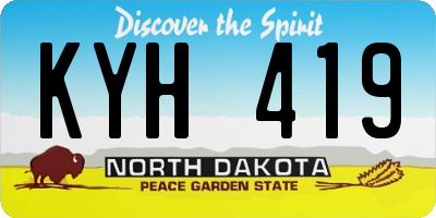 ND license plate KYH419