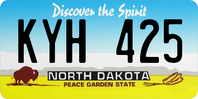 ND license plate KYH425