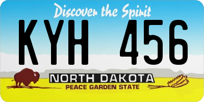 ND license plate KYH456
