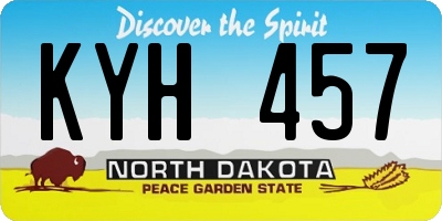 ND license plate KYH457