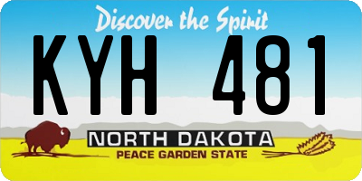 ND license plate KYH481