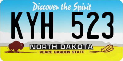 ND license plate KYH523