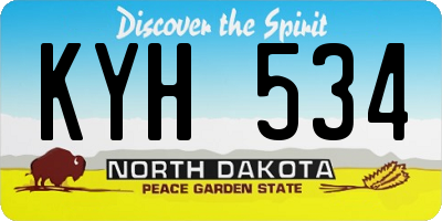 ND license plate KYH534