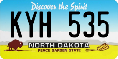 ND license plate KYH535