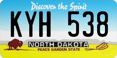 ND license plate KYH538