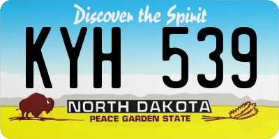 ND license plate KYH539