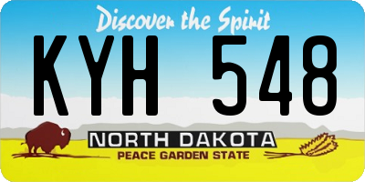 ND license plate KYH548