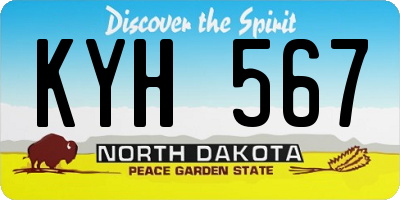 ND license plate KYH567