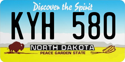 ND license plate KYH580