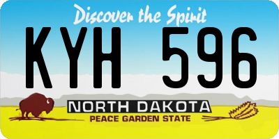 ND license plate KYH596