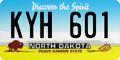 ND license plate KYH601