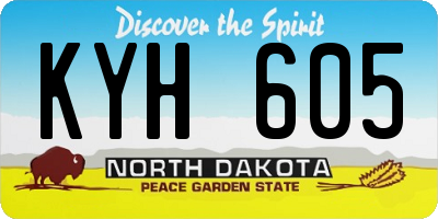 ND license plate KYH605