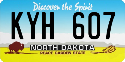 ND license plate KYH607