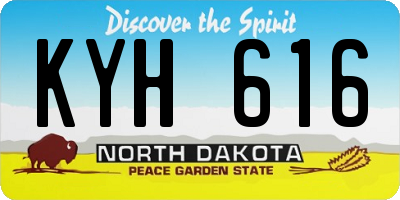 ND license plate KYH616