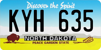 ND license plate KYH635
