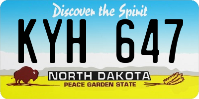 ND license plate KYH647
