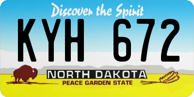 ND license plate KYH672