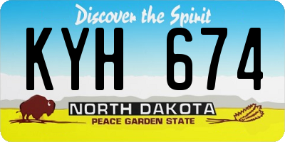 ND license plate KYH674