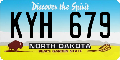 ND license plate KYH679