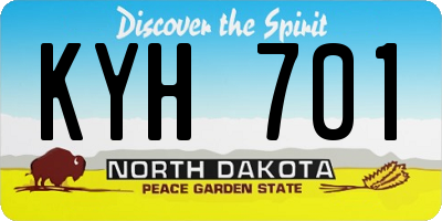 ND license plate KYH701