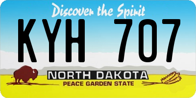 ND license plate KYH707