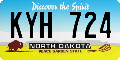 ND license plate KYH724
