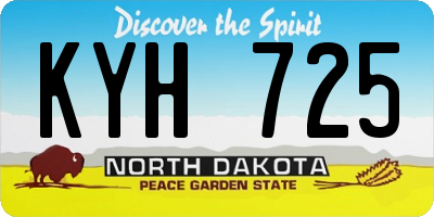 ND license plate KYH725