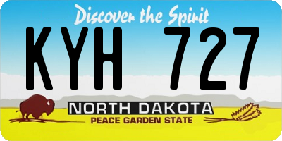 ND license plate KYH727