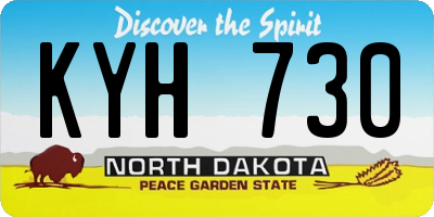 ND license plate KYH730