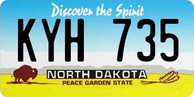 ND license plate KYH735