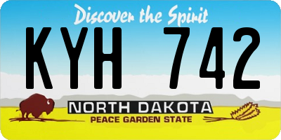 ND license plate KYH742