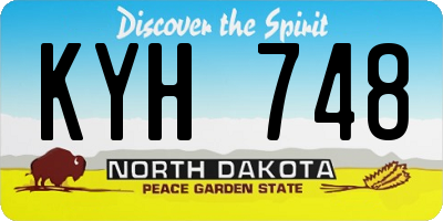 ND license plate KYH748