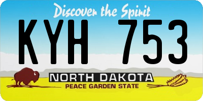 ND license plate KYH753