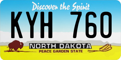 ND license plate KYH760