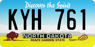 ND license plate KYH761