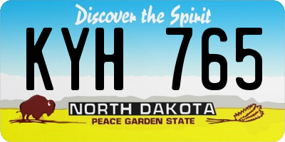 ND license plate KYH765