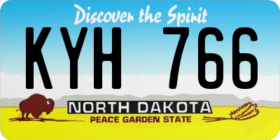ND license plate KYH766