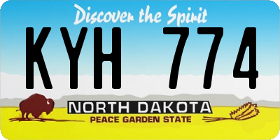 ND license plate KYH774