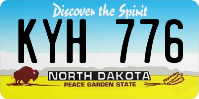 ND license plate KYH776