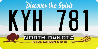 ND license plate KYH781
